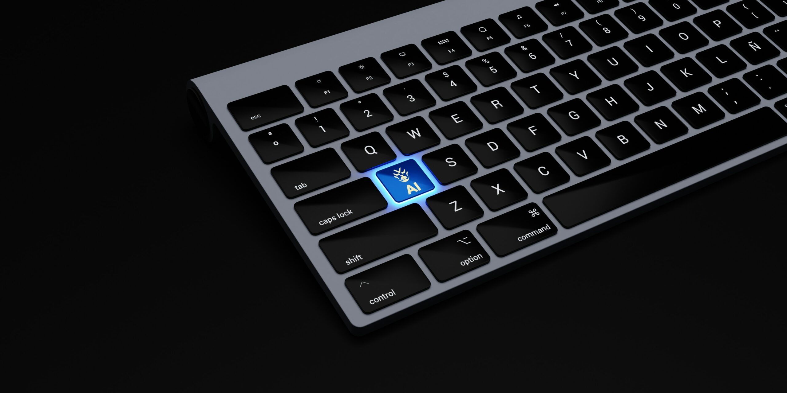 7-Great-Examples-of-How-AI-is-Helping-Small-Businesses-scaled.jpg a black keyboard with a blue button on it
